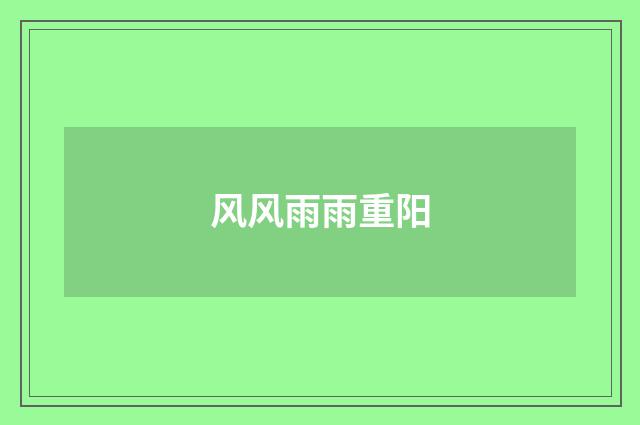 风风雨雨重阳