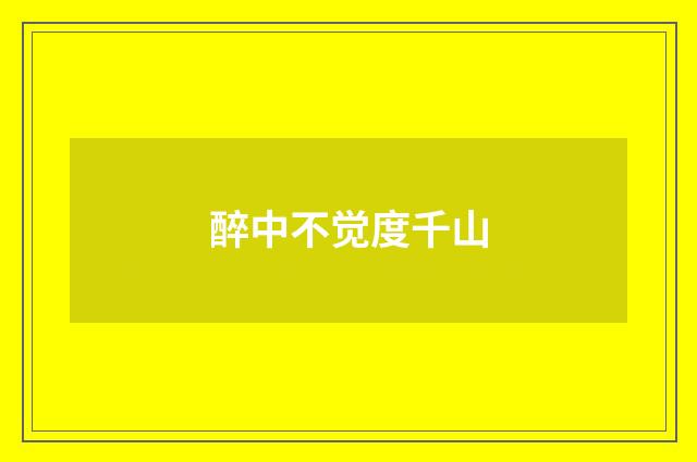 醉中不觉度千山
