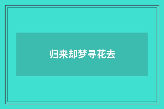 归来却梦寻花去