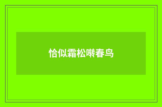 恰似霜松啭春鸟