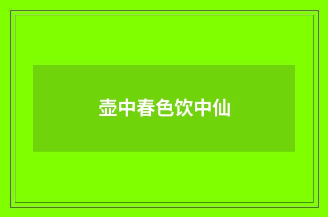 壶中春色饮中仙