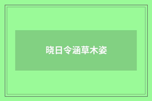 晓日令涵草木姿
