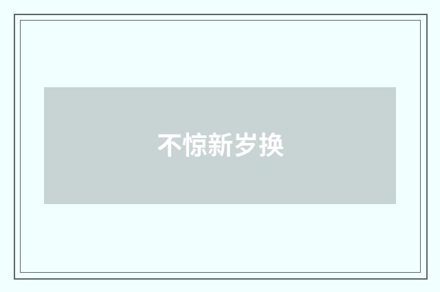 不惊新岁换
