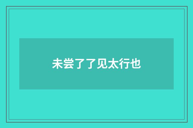 未尝了了见太行也
