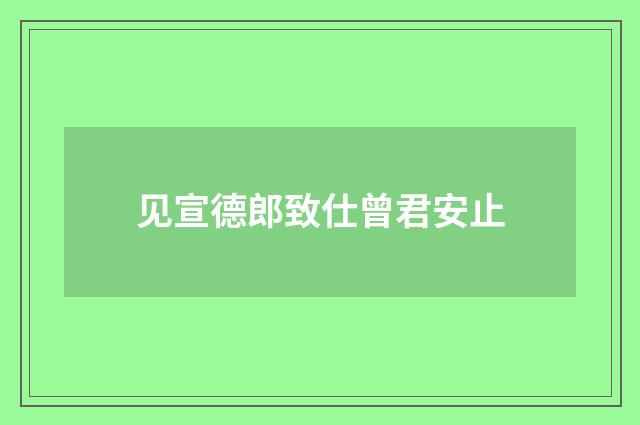 见宣德郎致仕曾君安止