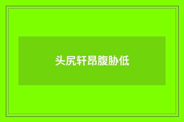 头尻轩昂腹胁低