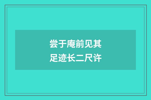 尝于庵前见其足迹长二尺许