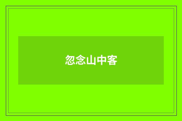 忽念山中客