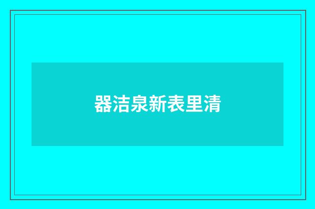 器洁泉新表里清