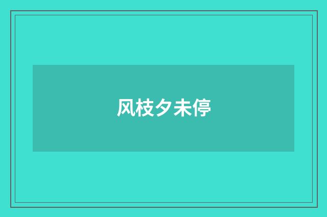 风枝夕未停