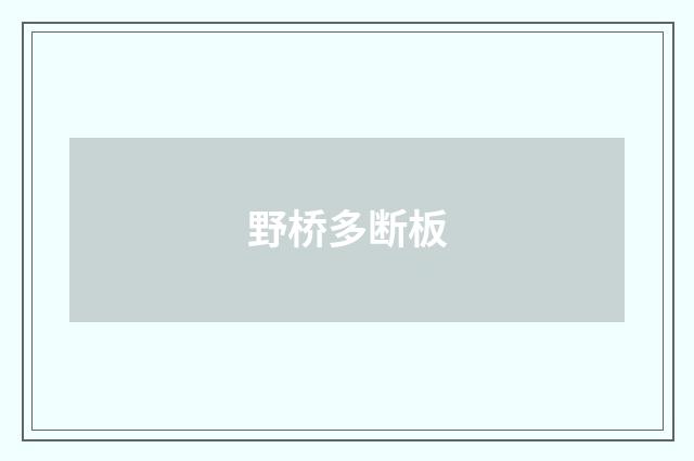 野桥多断板