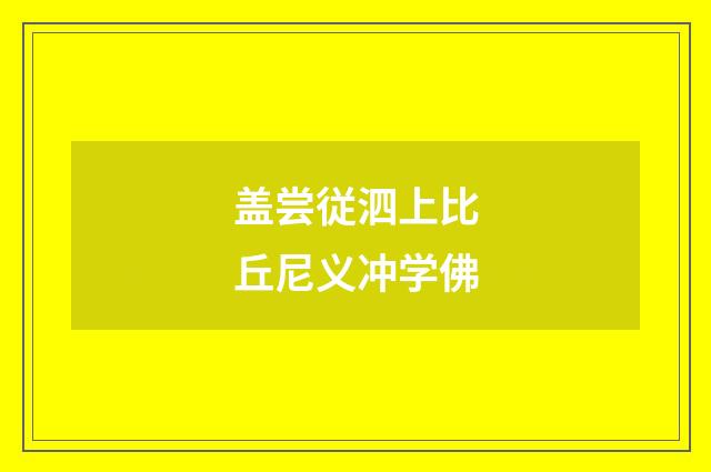 盖尝従泗上比丘尼义冲学佛