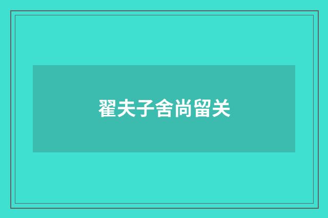 翟夫子舍尚留关