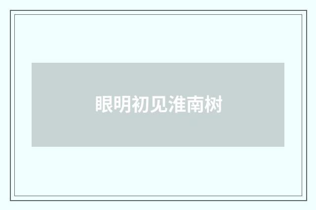 眼明初见淮南树