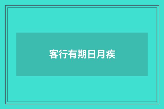 客行有期日月疾