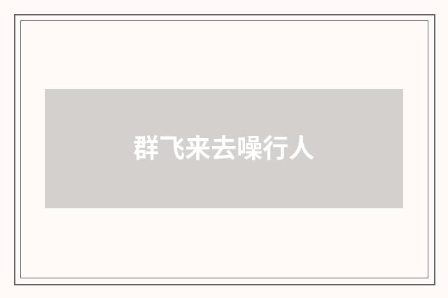 群飞来去噪行人