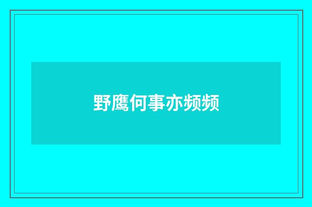 野鹰何事亦频频