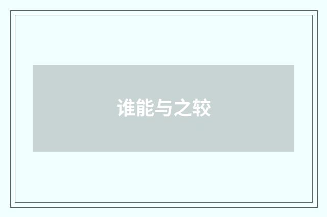 谁能与之较