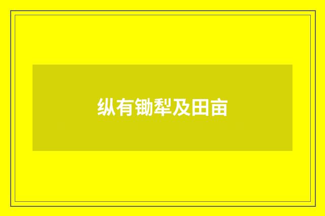 纵有锄犁及田亩