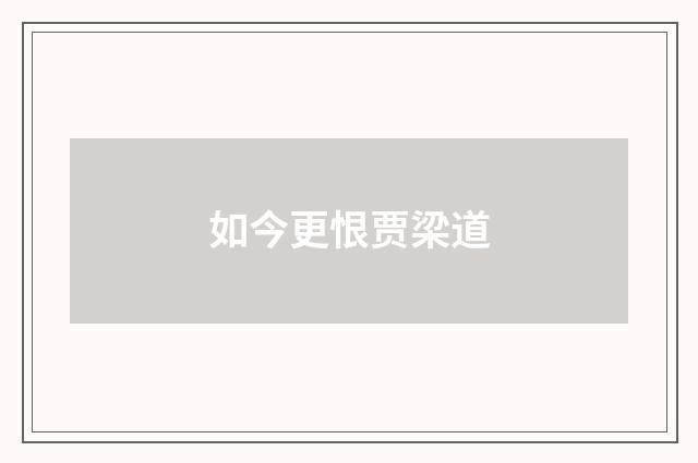 如今更恨贾梁道