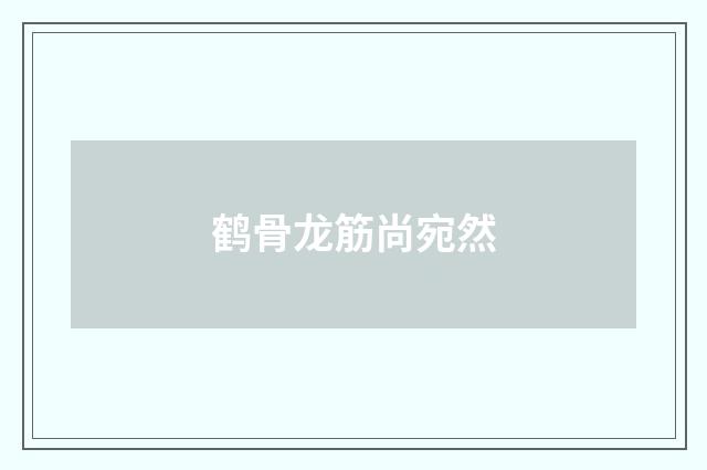 鹤骨龙筋尚宛然