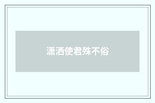 潇洒使君殊不俗