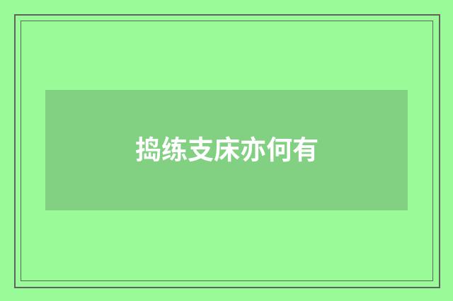 捣练支床亦何有