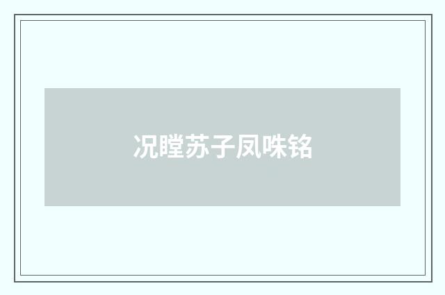 况瞠苏子凤咮铭