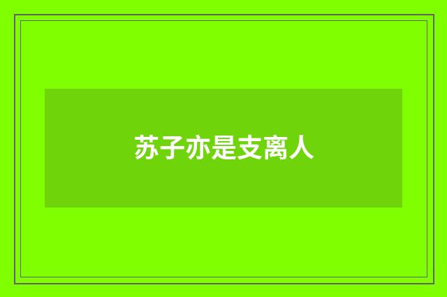 苏子亦是支离人