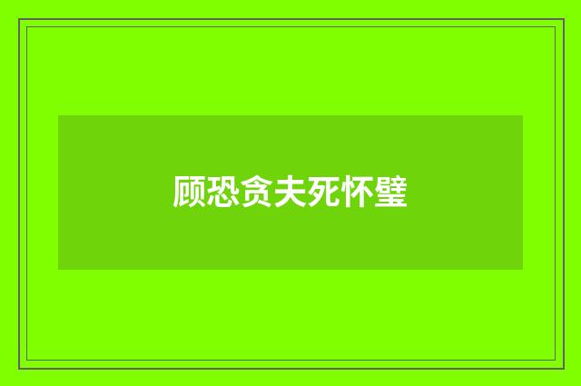 顾恐贪夫死怀璧