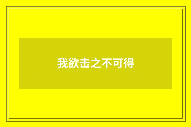 我欲击之不可得