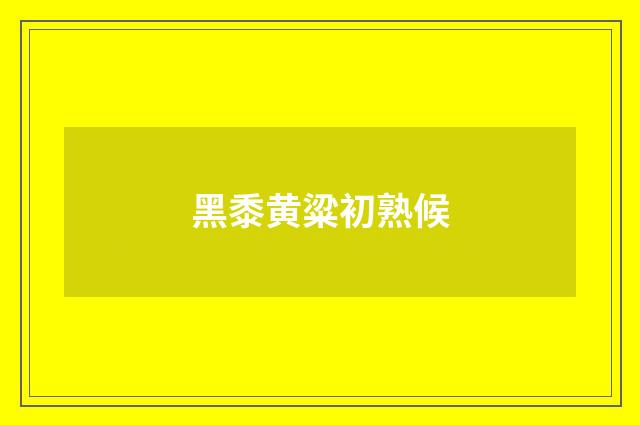 黑黍黄粱初熟候