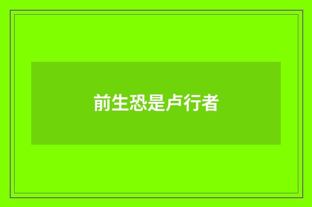 前生恐是卢行者
