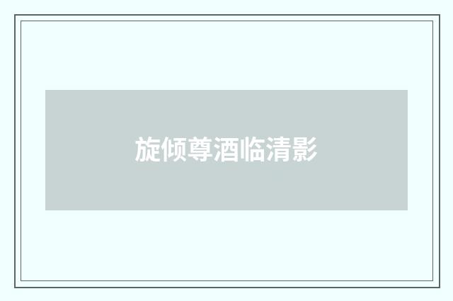 旋倾尊酒临清影