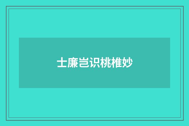 士廉岂识桃椎妙