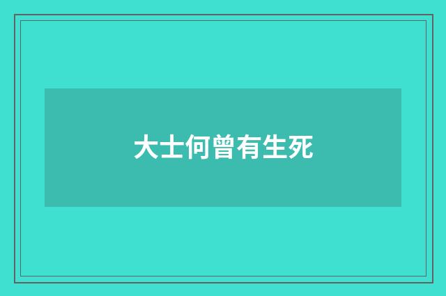 大士何曾有生死
