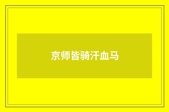 京师皆骑汗血马