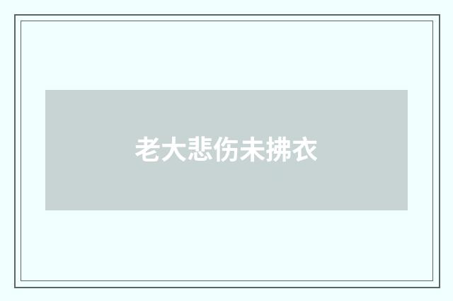 老大悲伤未拂衣
