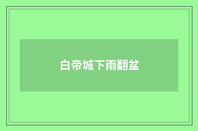 白帝城下雨翻盆