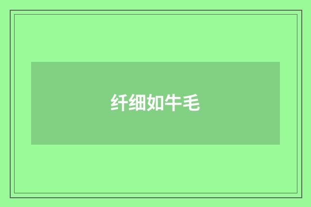 纤细如牛毛