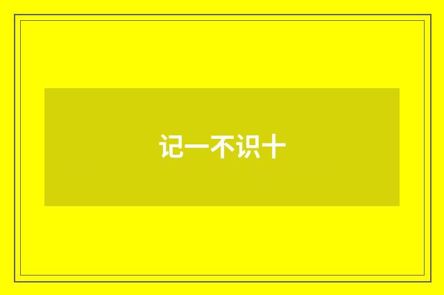 记一不识十