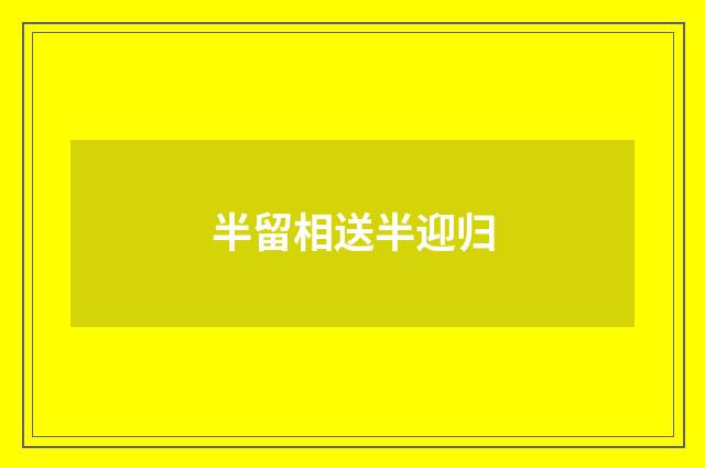 半留相送半迎归