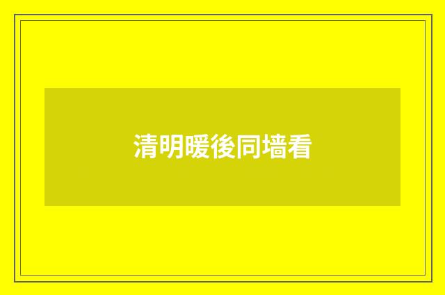 清明暖後同墙看
