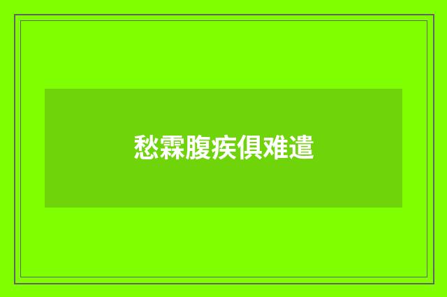 愁霖腹疾俱难遣