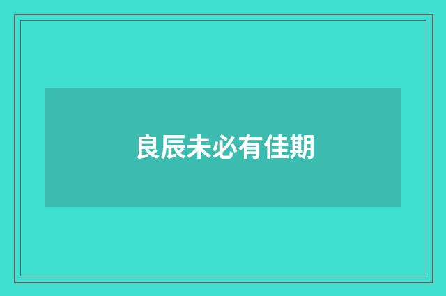 良辰未必有佳期