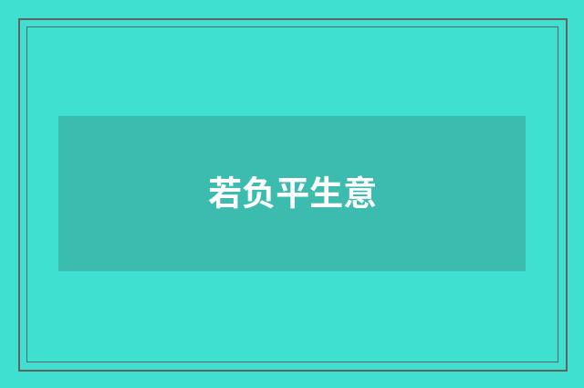 若负平生意