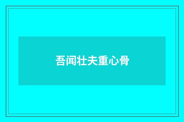 吾闻壮夫重心骨