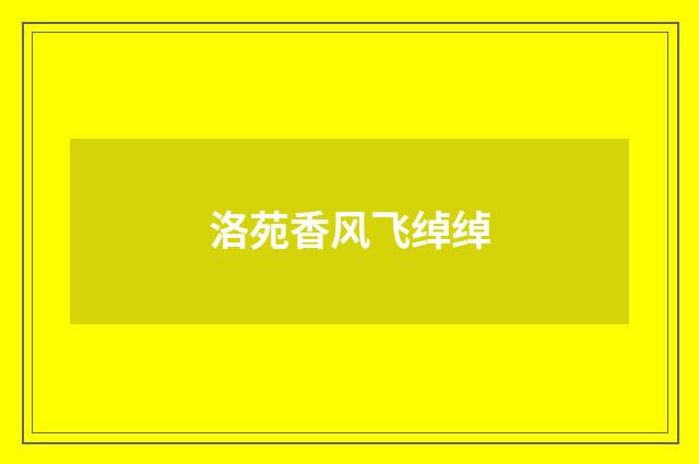 洛苑香风飞绰绰