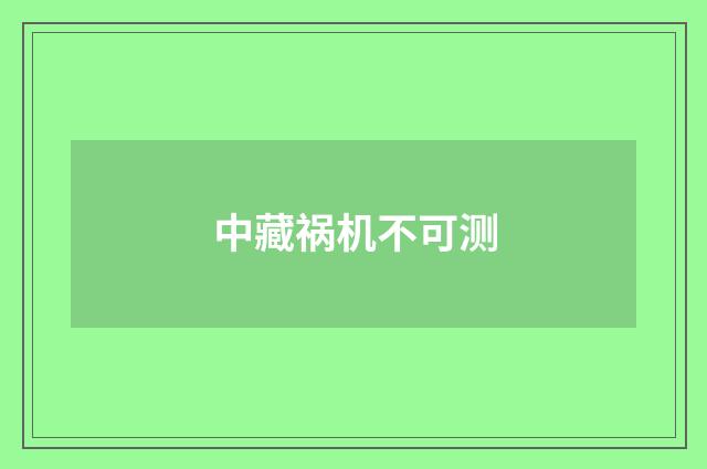 中藏祸机不可测