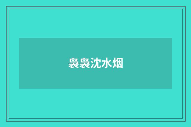 袅袅沈水烟